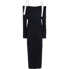 ROTATE Birger Christensen Off-Shoulder Knit Dress - Black