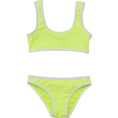 Amarillo Bikinis Crop Top Con Logotipo Bordado - Yellow