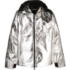 Outerwear A-Cold-Wall Logo Plaque Reflective Hooded Jacket - Silver