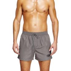 Diesel Men Swimwear Diesel Mid-Length Swim Shorts With Logo Print - Grey