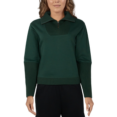 Silk Sweaters Natural Reflections Mixed Media Quarter-Zip Sweatshirt - Sycamore