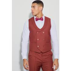 Rosso Abiti Formal Wedding Paisley Waistcoat Set - Red