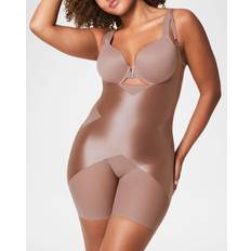 White - Women Bodysuits Spanx Open-Bust X Mid-Thigh Bodysuit - Cafe Au Lait
