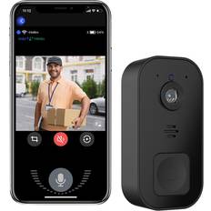 Zeuxo Wireless WiFi Camera Doorbell Black