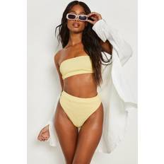 Amarillo Tops de bikini Shirred Crop Top - Yellow