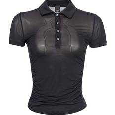 Homme Chemisiers Pinko Polo En Tissu Léger Semi-Transparent - Noir Limousine