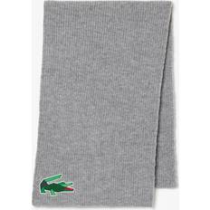 Lacoste Grey Scarfs Lacoste Crocodile Graphic Wool Scarf - Grey