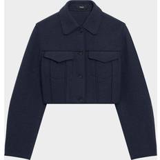 Theory Jackets Theory Crop Boucle Trucker Jacket - Mlnge Gry