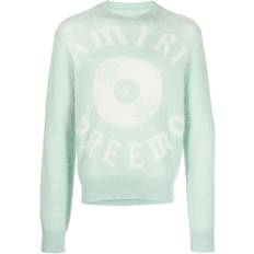 Amiri Sweaters Amiri Intarsia Knit Logo Ribbed Knit Jumper - Green