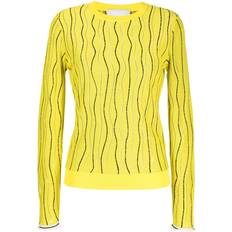 Armani Exchange Dame Sweatere Armani Exchange Gul Sweater Ribbed Manchetter Puff Ærmer - Gul