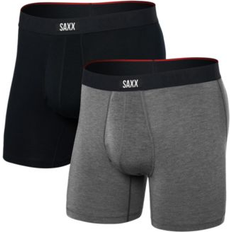 Saxx Vibe Xtra Boxer Brief Fly 2 Pack - Black/Dark Grey Heather