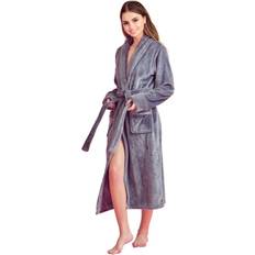 Multicoloured - Women Robes Satin Kimono Short Robe - Gray