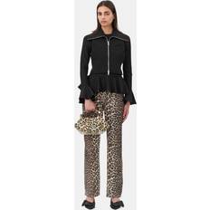 Ekologiskt material - Multifärgade Byxor & Shorts Ganni Foil Print Denim Carri Chain - Leopard