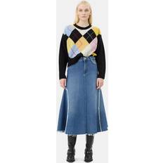 Organic Fabric Skirts Ganni Heavy Denim Midi Skirt - Mid Blue Stone