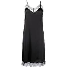 Ami Paris Dam Klänningar Ami Paris Lace-Trim Midi Dress - Black