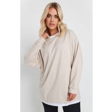 Yours 2-In-1 Contrast Trim Jumper - Light Beige