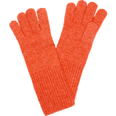 Rood - Vrouw Handschoenen Gestrickte Handschuhe mit Wollanteil - Orange