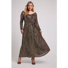 Yours Sequin Maxi Dress - Gold