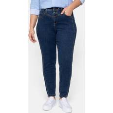 Sheego Girlfriend-Jeans Mit Vorverlegter Seitennaht - Dark Blue Denim