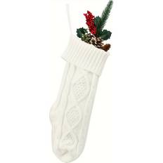 Temu Embroidered Cream White Stocking