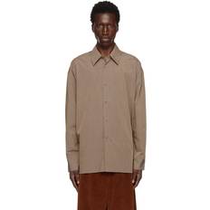 Brown - Linen Shirts Studio Nicholson Strike Shirt - Toffee Stripe