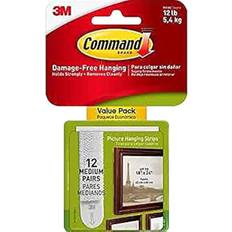 Command Medium Picture Hanging Strips, White, 12/Pack (17204-12ES) White Bildekrok