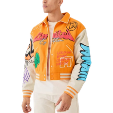 boohooMAN Boxy Fit Graffiti Varsity Jacket - Mens
