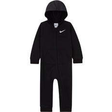 Bomull Fleeceoveraller Barnkläder NIKE Baby Essentials Hooded Coverall - Black (66K731-023)