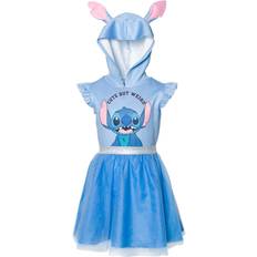 Disney Little Girl's Lilo & Stitch Mesh Cosplay Short Sleeve Dress Blue