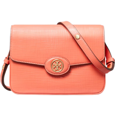 Tory Burch Robinson Crosshatched Convertible Shoulder Bag - Coral Crush