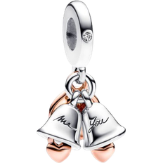 Jewelry Pandora Two Tone Wedding Bell Pendant - Silver/Rose Gold