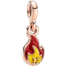 Geel Bedels en Hangers Pandora Me Burning Flame Mini Dangle Charm - Rose Gold/Red/Yellow