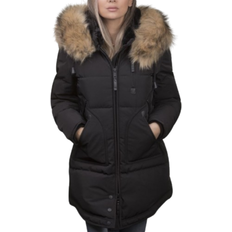 Dam - Parkasar Jackor på rea Jackan Chamonix X Fake Fur Down Jacket - Black/Natural