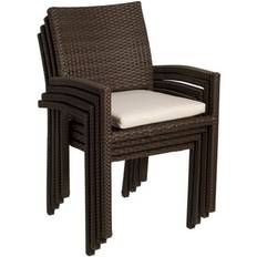 Outdoor Lounge Sets 4-Piece Brown Liberty Wicker Patio Armchair Outdoor Lounge Set