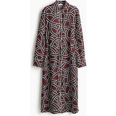 H&M Long Dresses H&M Patterned Tie-Belt Dress - Red