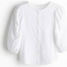 H&M Blouses H&M Linen-Blend Blouse - White