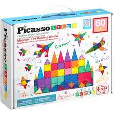 PicassoTiles PicassoTiles 3D Magnetic Building Tiles, Assorted Colors (PCPT60)