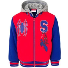 Marvel Outerwear Children's Clothing Marvel Spider-Man French Terry Varsity Zip Up Bomber Jacket - Red/Blue Spiderman