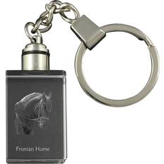 Transparent Wall Clocks Art-Dog Friesian Horse I Crystal Pendant with Photo of A Horse Wall Clock