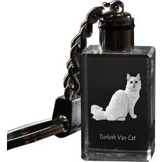 Turquoise Clocks Art-Dog Turkish Van Crystal Pendant with Cat Photo Wall Clock
