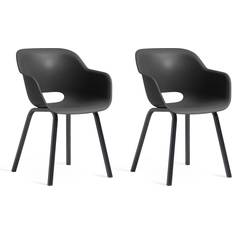 Keter Patio Chairs Keter Garden Chair with Metal Legs Noa 2 pcs