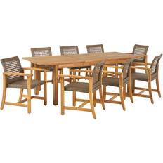 Wood Patio Dining Sets Outdoor 8 Seater Acacia Wood Patio Dining Set