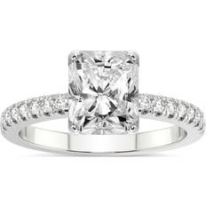 Friendly Diamonds Carat IGI Certified Radiant Shape Lab Grown Diamond Engagement Ring 14K White Gold Galen Secret Halo Diamond Ring FG-VS1-VS2 Quality