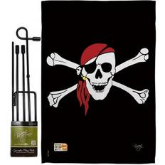 Red Flags Red Bandana Garden Flag Set 13 x 18.5 in