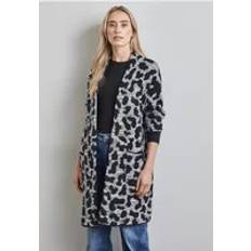 Street One Damen Mäntel Street One Long Cardi Leo Jacquard - Grå Ljung