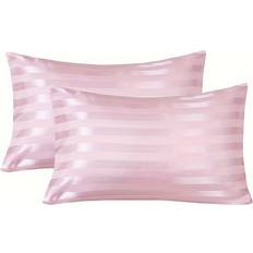 Temu Satin Pillowcase Set of 2 Striped Pattern Pillow Case