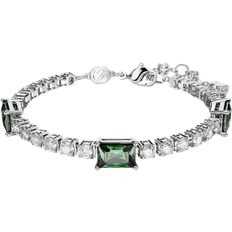 Swarovski Matrix Tennis Bracelet - Silver/Green/Transparent