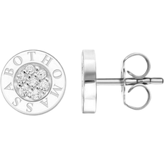 Argent - Homme Boucles d'oreilles Thomas Sabo Clous d'oreilles classique pavé blanc bianco H1547-051-14 argenté/blanc