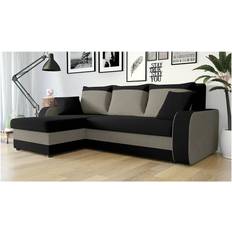 CRISIS Beige/Black Sofa 238cm