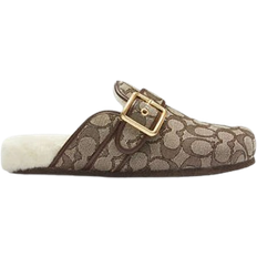 Leather Slippers & Sandals Coach Outlet Ashton Clog In Signature Jacquard - Oak/Maple